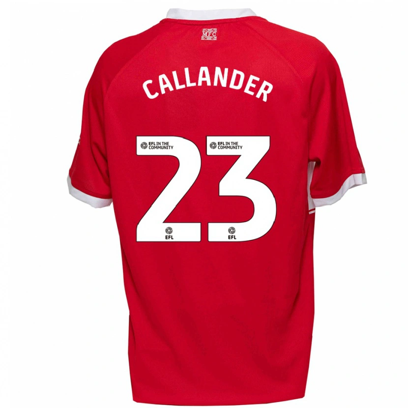 Danxen Hombre Camiseta Chelsea Callander #23 Rojo Blanco 1ª Equipación 2025/26 La Camisa