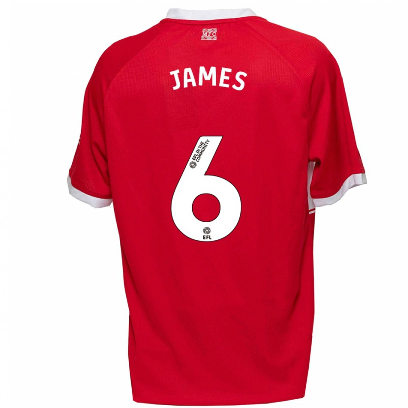 Danxen Hombre Camiseta Daniel James #6 Rojo Blanco 1ª Equipación 2025/26 La Camisa