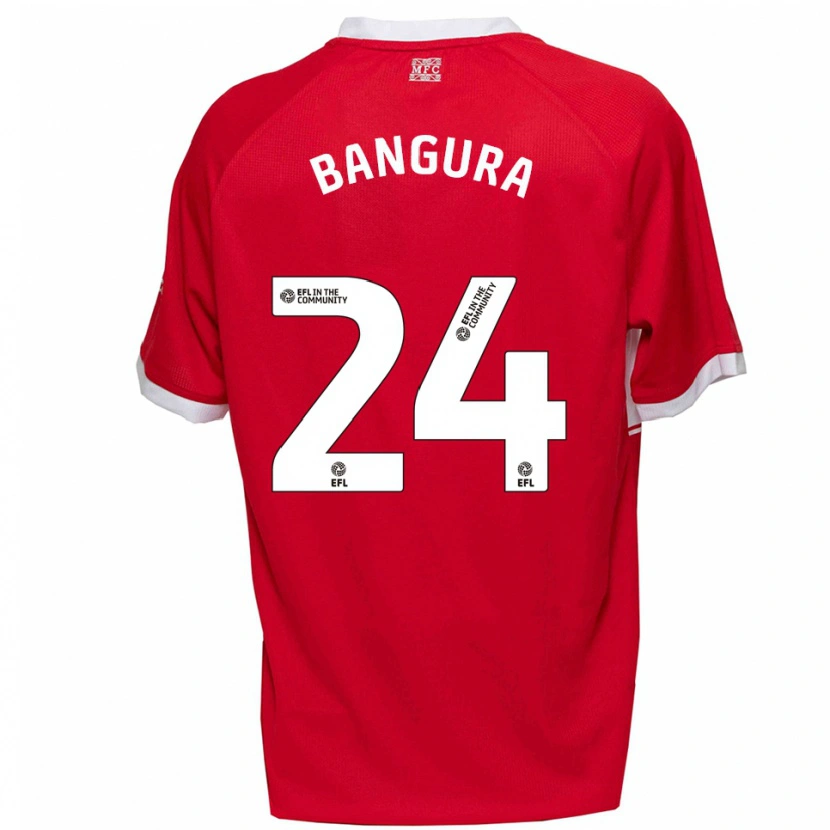 Danxen Hombre Camiseta Alex Bangura #24 Rojo Blanco 1ª Equipación 2025/26 La Camisa