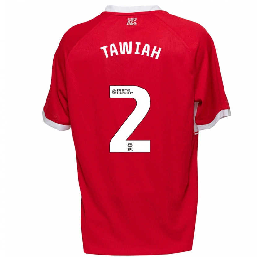 Danxen Hombre Camiseta Judah Tawiah #2 Rojo Blanco 1ª Equipación 2025/26 La Camisa