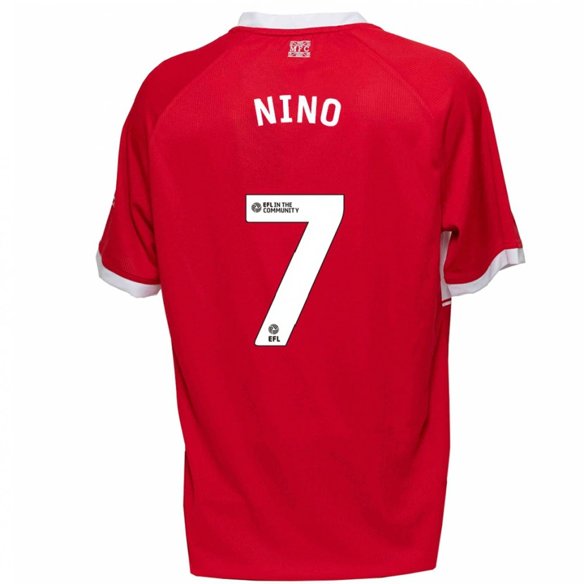 Danxen Hombre Camiseta Collins Nino #7 Rojo Blanco 1ª Equipación 2025/26 La Camisa