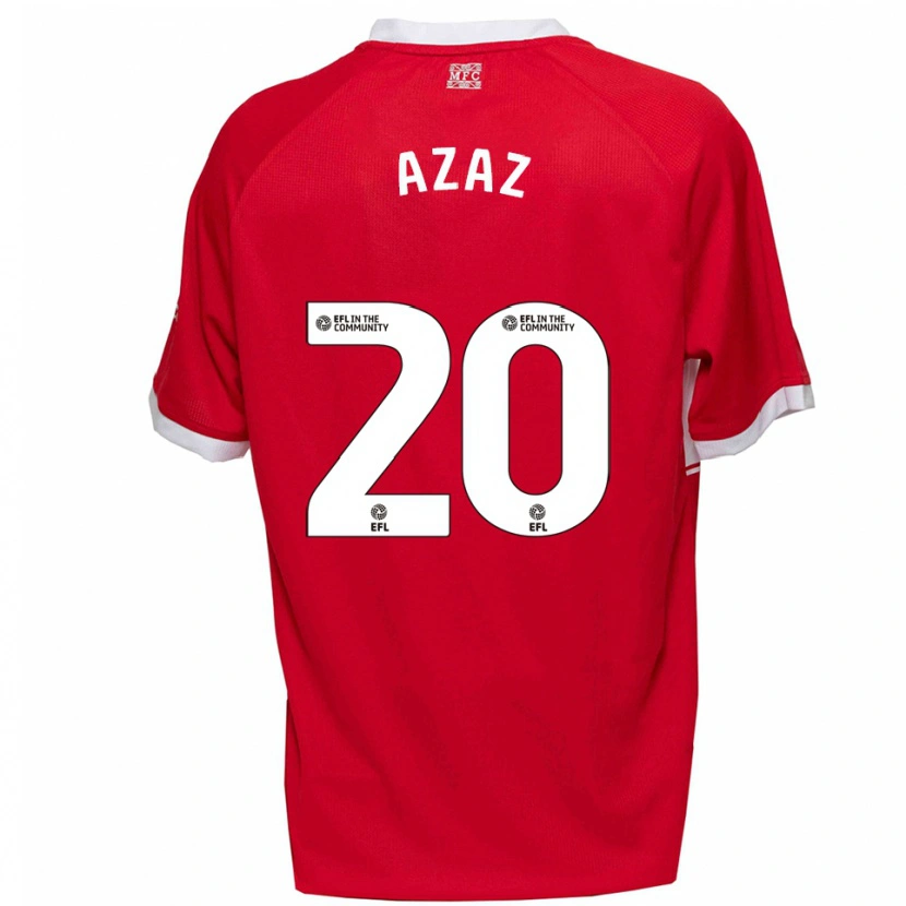 Danxen Hombre Camiseta Finn Azaz #20 Rojo Blanco 1ª Equipación 2025/26 La Camisa