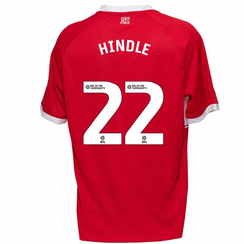 Danxen Hombre Camiseta Rachel Hindle #22 Rojo Blanco 1ª Equipación 2025/26 La Camisa