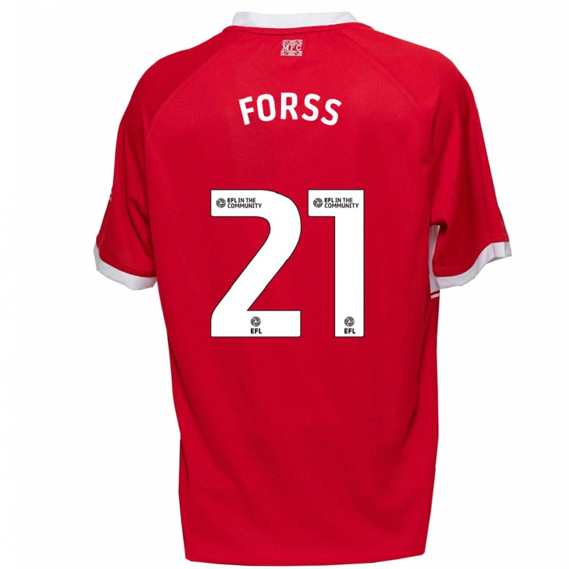 Danxen Hombre Camiseta Marcus Forss #21 Rojo Blanco 1ª Equipación 2025/26 La Camisa