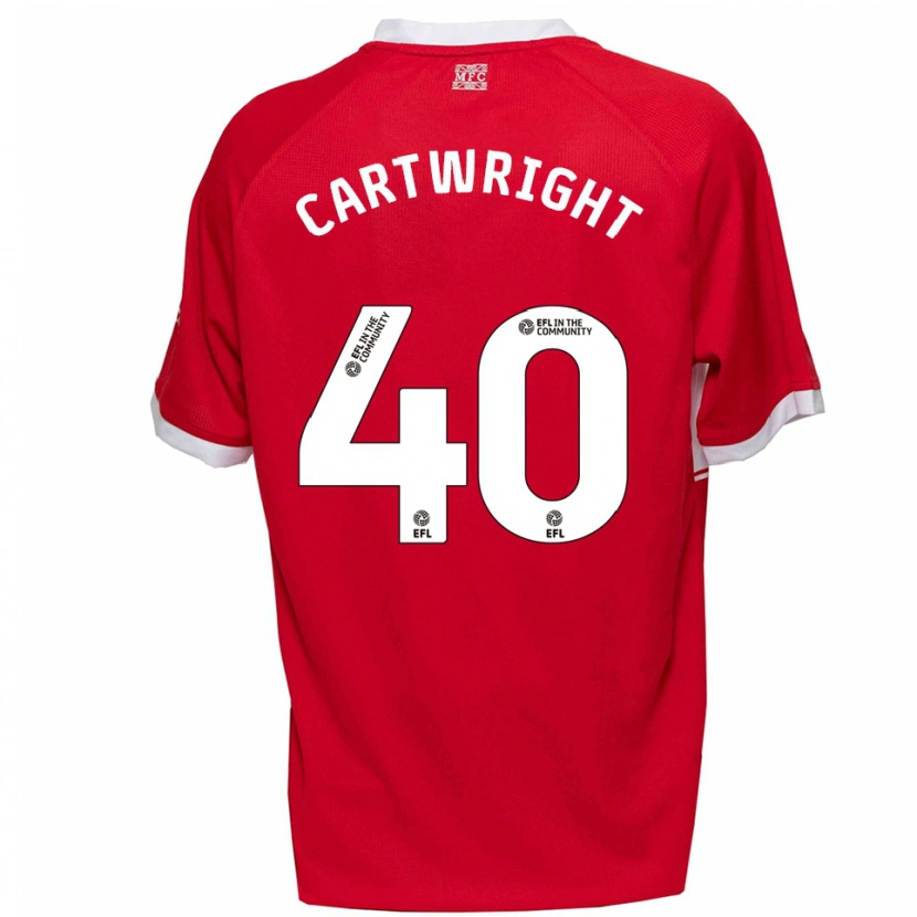 Danxen Hombre Camiseta Finlay Cartwright #40 Rojo Blanco 1ª Equipación 2025/26 La Camisa