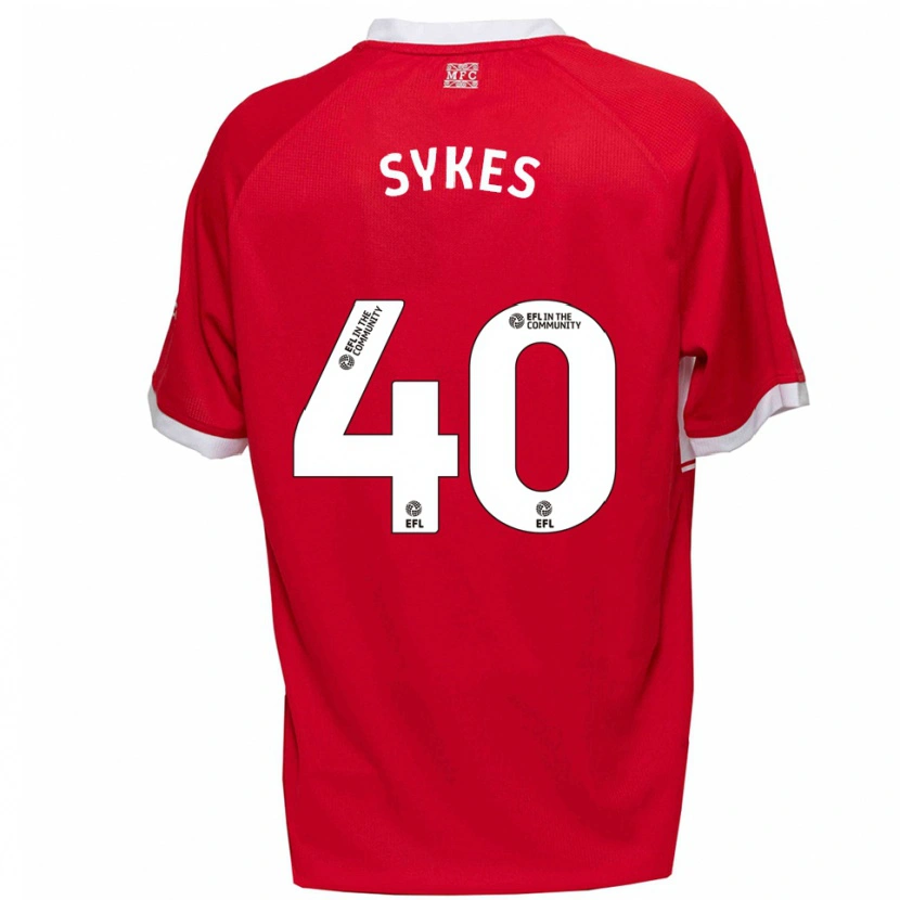 Danxen Hombre Camiseta Cain Sykes #40 Rojo Blanco 1ª Equipación 2025/26 La Camisa