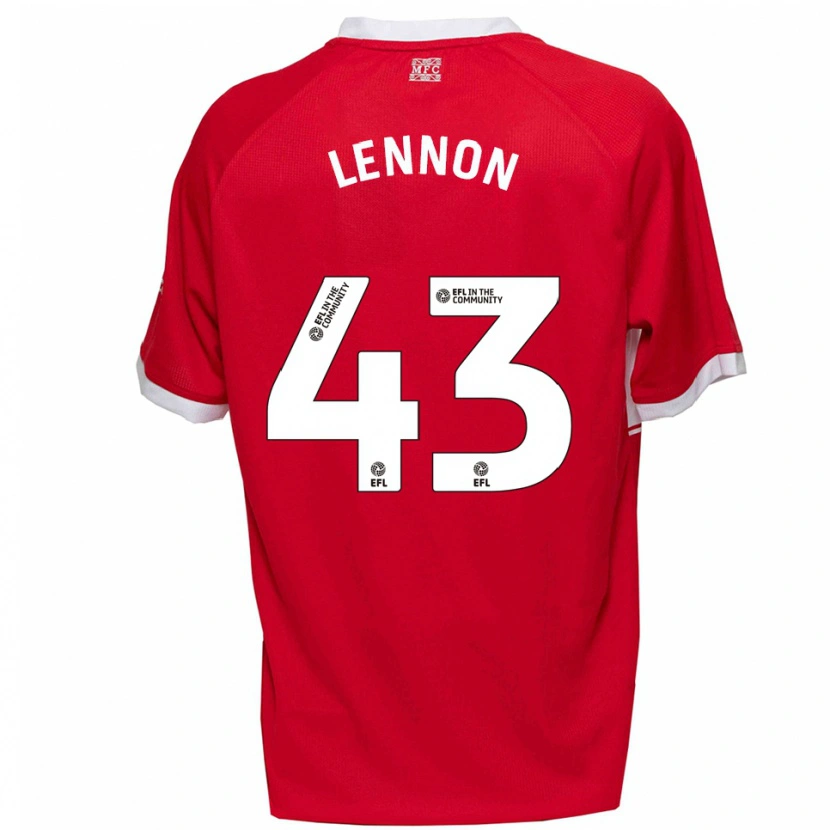 Danxen Hombre Camiseta Charlie Lennon #43 Rojo Blanco 1ª Equipación 2025/26 La Camisa