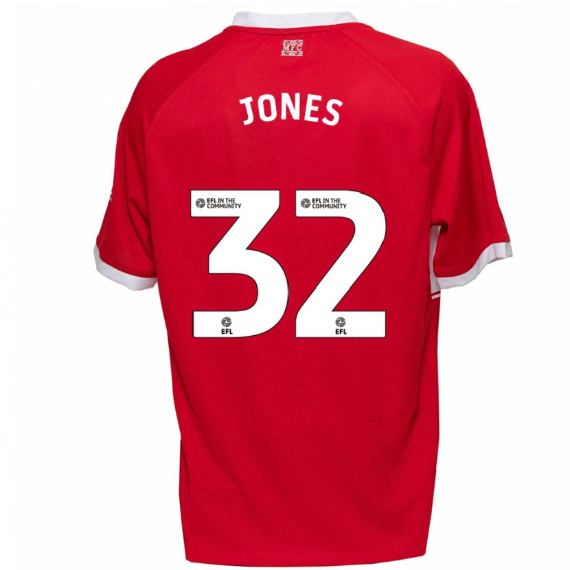 Danxen Hombre Camiseta Jamie Jones #32 Rojo Blanco 1ª Equipación 2025/26 La Camisa