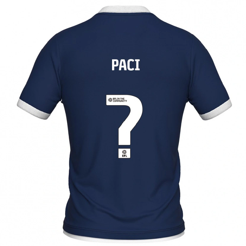Danxen Hombre Camiseta Stef Paci #0 Azul Marino Blanco 1ª Equipación 2025/26 La Camisa