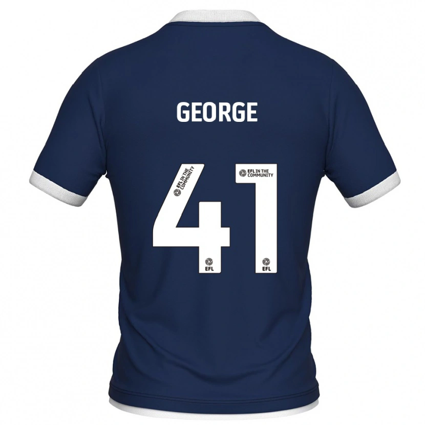 Danxen Hombre Camiseta George Evans #41 Azul Marino Blanco 1ª Equipación 2025/26 La Camisa