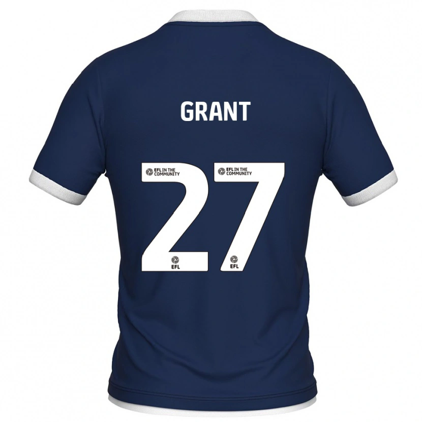 Danxen Hombre Camiseta Kamarl Grant #27 Azul Marino Blanco 1ª Equipación 2025/26 La Camisa
