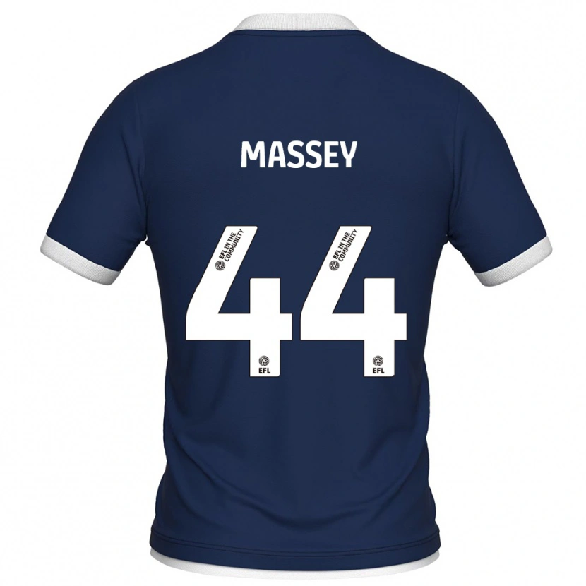 Danxen Hombre Camiseta Alfie Massey #44 Azul Marino Blanco 1ª Equipación 2025/26 La Camisa