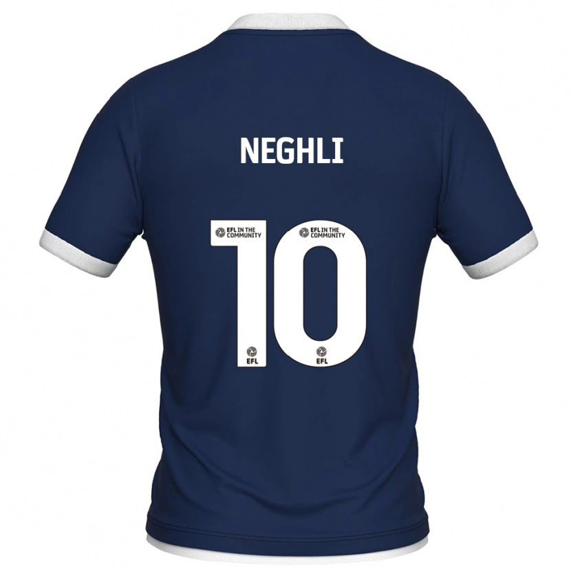 Danxen Hombre Camiseta Camiel Neghli #10 Azul Marino Blanco 1ª Equipación 2025/26 La Camisa