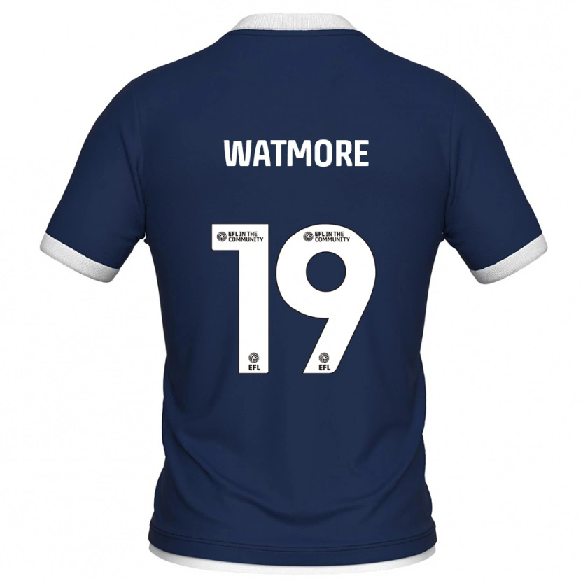 Danxen Hombre Camiseta Duncan Watmore #19 Azul Marino Blanco 1ª Equipación 2025/26 La Camisa