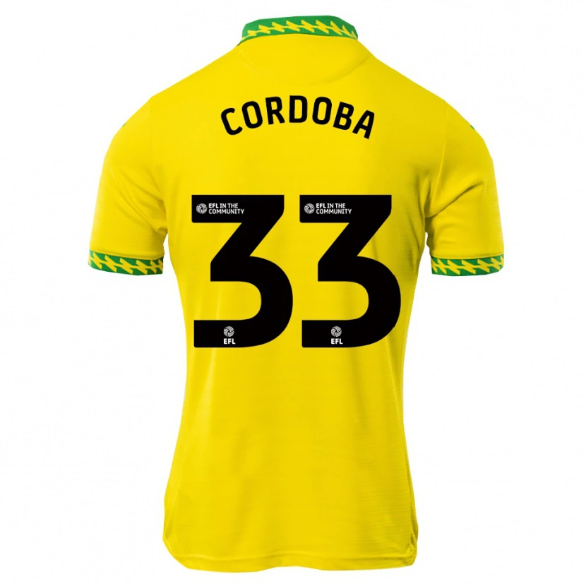 Danxen Hombre Camiseta José Córdoba #33 Blanco Verde 1ª Equipación 2025/26 La Camisa