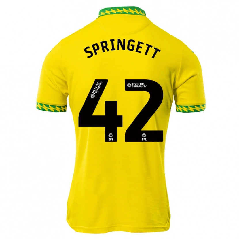 Danxen Hombre Camiseta Tony Springett #42 Blanco Verde 1ª Equipación 2025/26 La Camisa