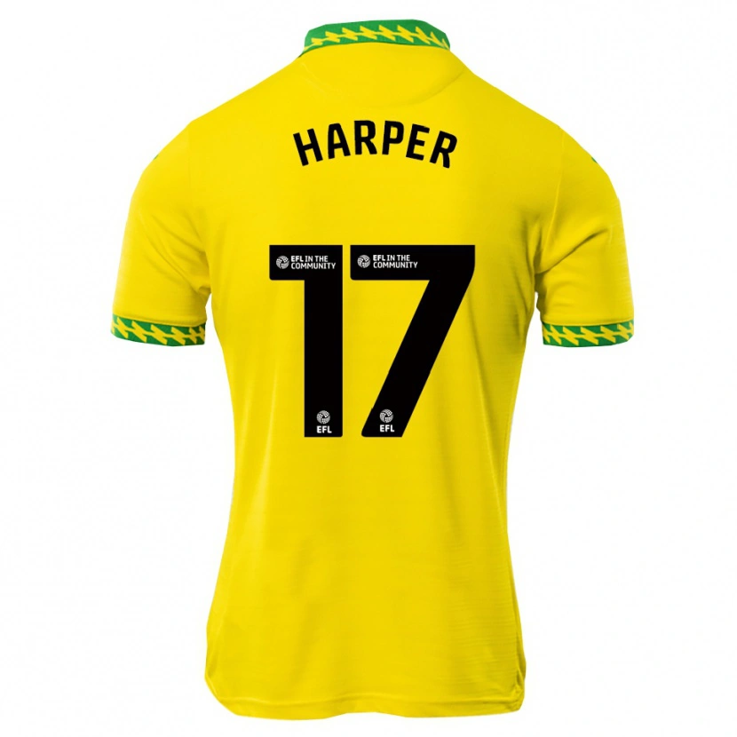 Danxen Hombre Camiseta Jess Harper #17 Blanco Verde 1ª Equipación 2025/26 La Camisa
