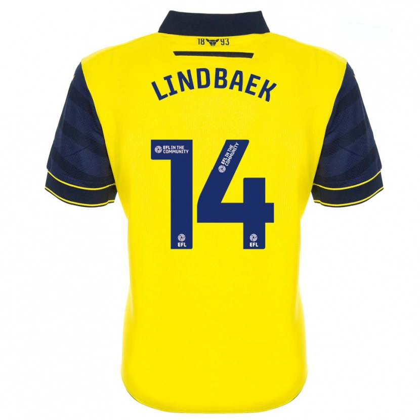 Danxen Hombre Camiseta Adele Lindbaek #14 Amarillo Azul Marino 1ª Equipación 2025/26 La Camisa