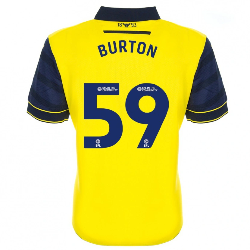 Danxen Hombre Camiseta Kasway Burton #59 Amarillo Azul Marino 1ª Equipación 2025/26 La Camisa
