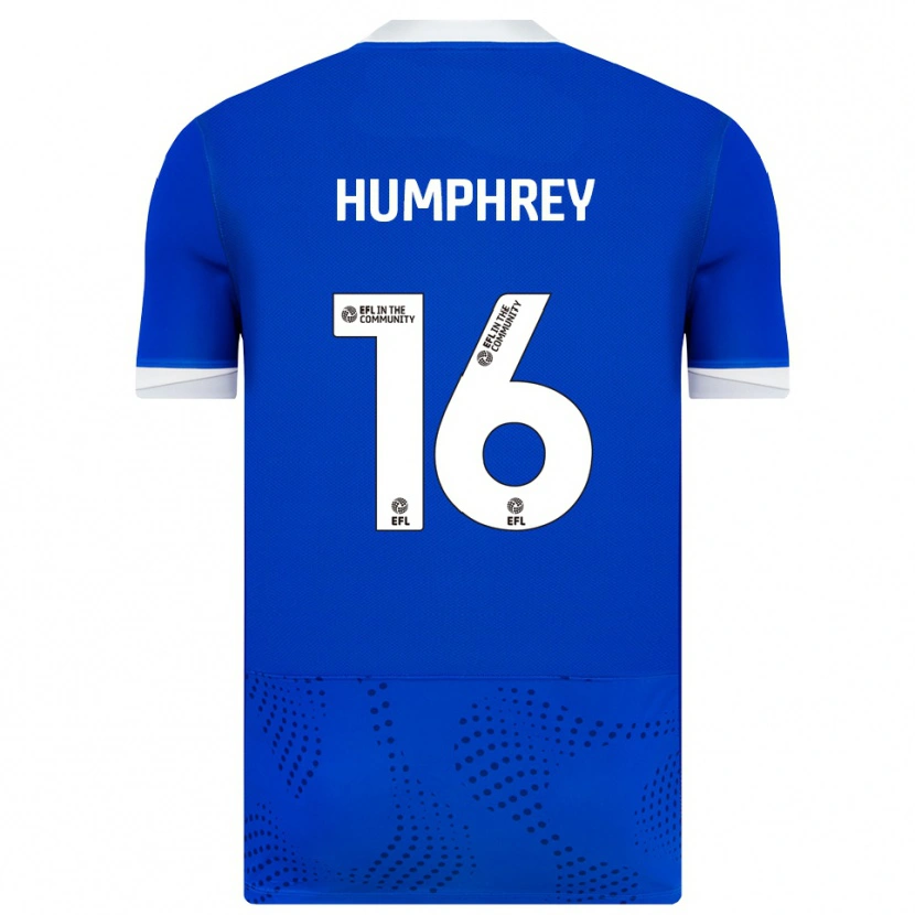 Danxen Hombre Camiseta Ella Humphrey #16 Azul Blanco 1ª Equipación 2025/26 La Camisa