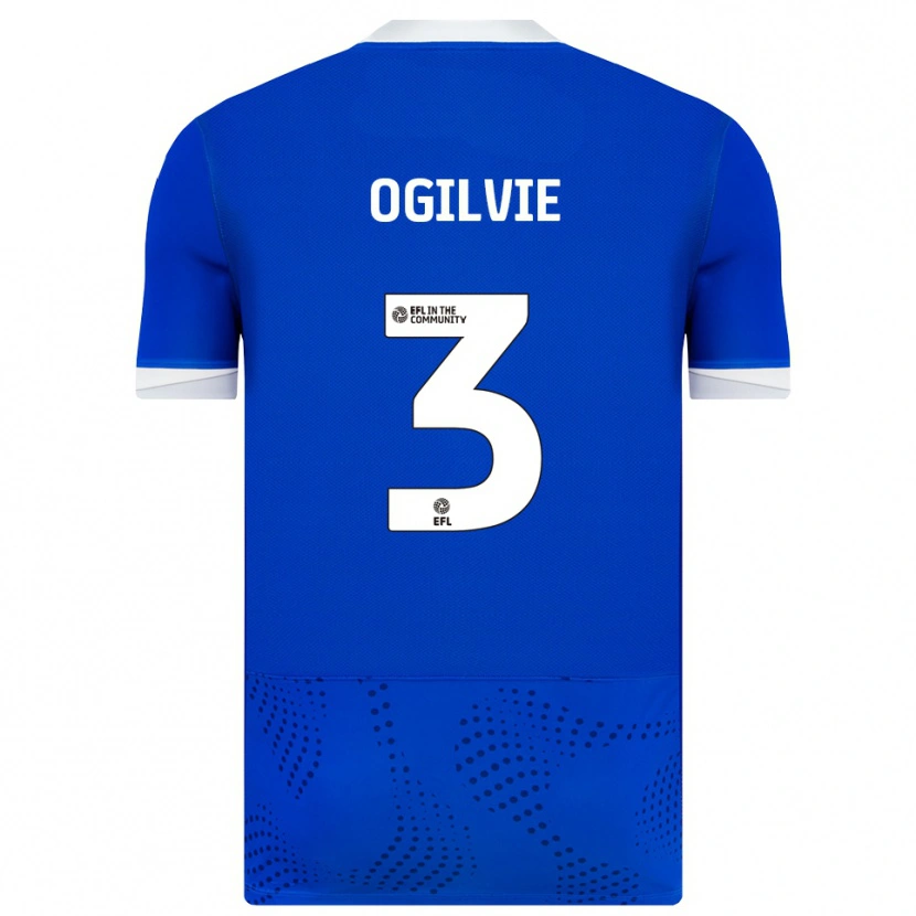 Danxen Hombre Camiseta Connor Ogilvie #3 Azul Blanco 1ª Equipación 2025/26 La Camisa