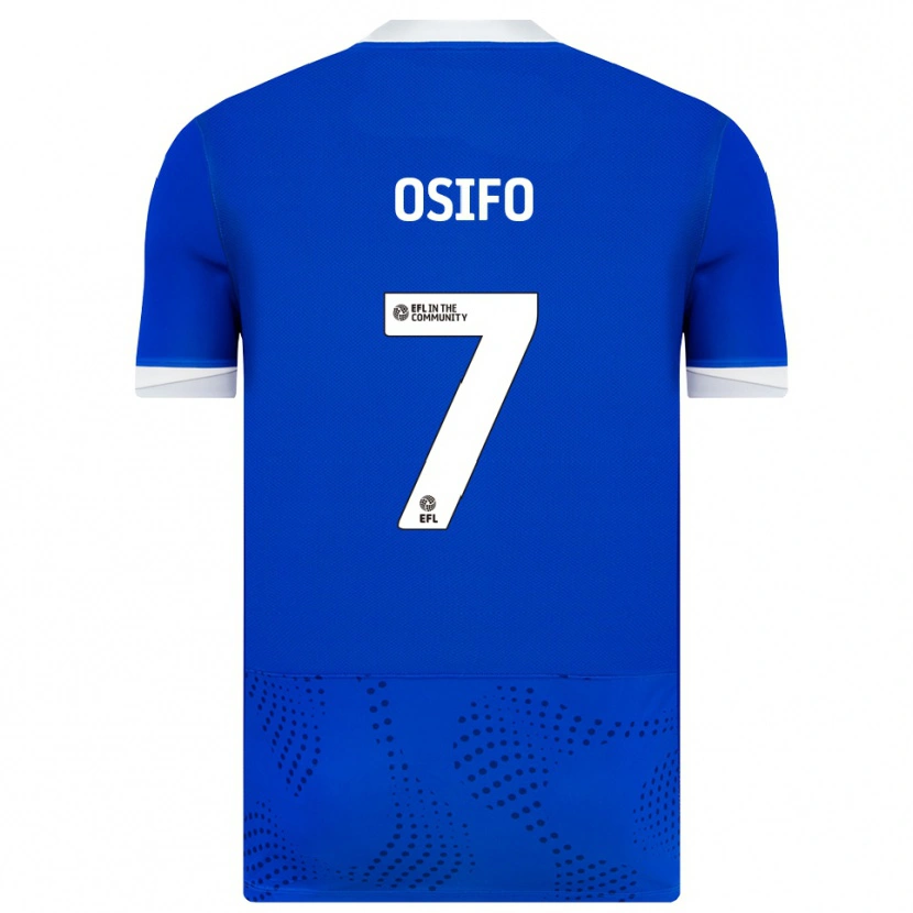 Danxen Hombre Camiseta Jermaine Osifo #7 Azul Blanco 1ª Equipación 2025/26 La Camisa