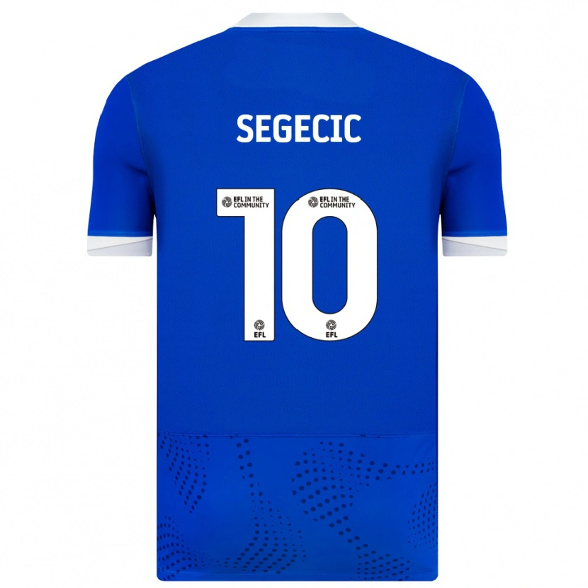 Danxen Hombre Camiseta Adrian Segecic #10 Azul Blanco 1ª Equipación 2025/26 La Camisa
