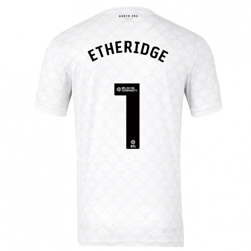 Danxen Hombre Camiseta Ellie Etheridge #1 Blanco Rojo 1ª Equipación 2025/26 La Camisa