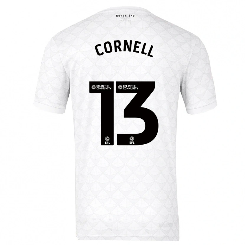 Danxen Hombre Camiseta David Cornell #13 Blanco Rojo 1ª Equipación 2025/26 La Camisa