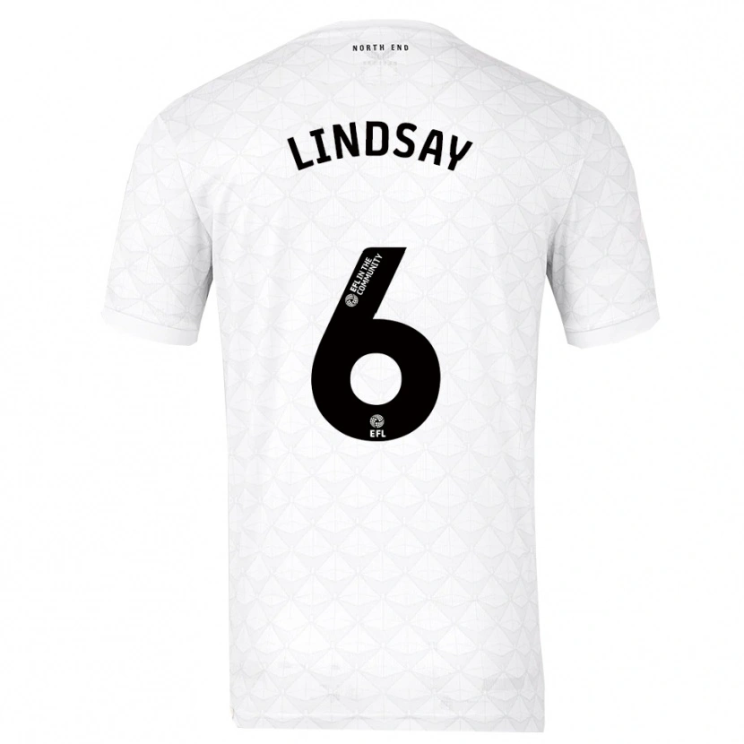 Danxen Hombre Camiseta Liam Lindsay #6 Blanco Rojo 1ª Equipación 2025/26 La Camisa