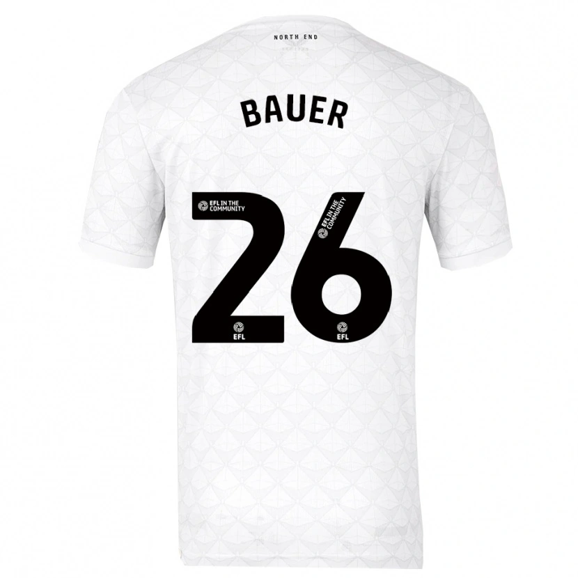 Danxen Hombre Camiseta Patrick Bauer #26 Blanco Rojo 1ª Equipación 2025/26 La Camisa