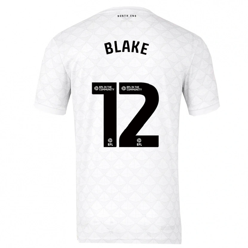 Danxen Hombre Camiseta Joe Blake #12 Blanco Rojo 1ª Equipación 2025/26 La Camisa