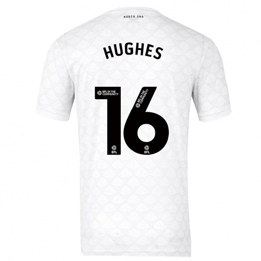 Danxen Hombre Camiseta Andrew Hughes #16 Blanco Rojo 1ª Equipación 2025/26 La Camisa