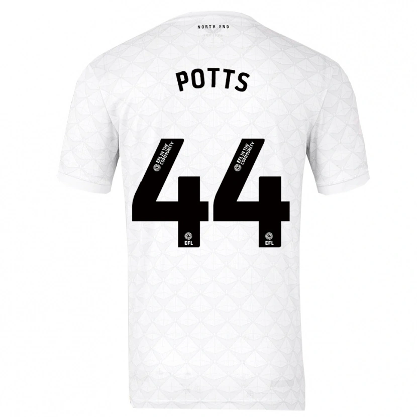 Danxen Hombre Camiseta Brad Potts #44 Blanco Rojo 1ª Equipación 2025/26 La Camisa