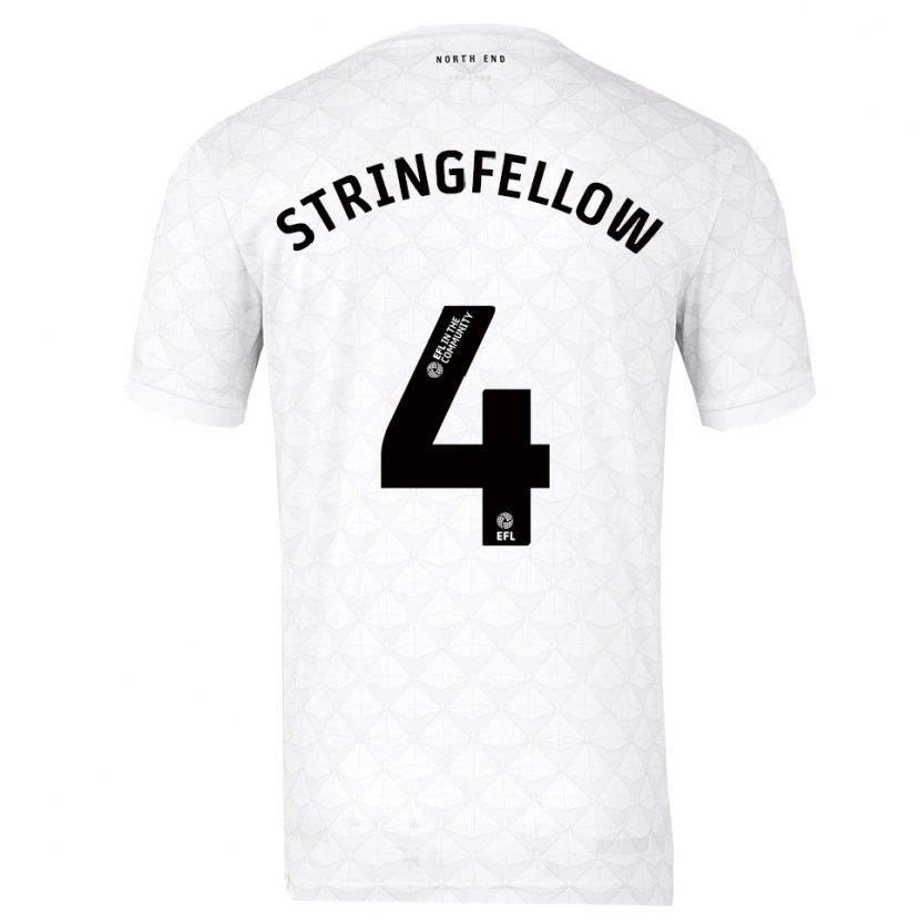 Danxen Hombre Camiseta Harry Stringfellow #4 Blanco Rojo 1ª Equipación 2025/26 La Camisa