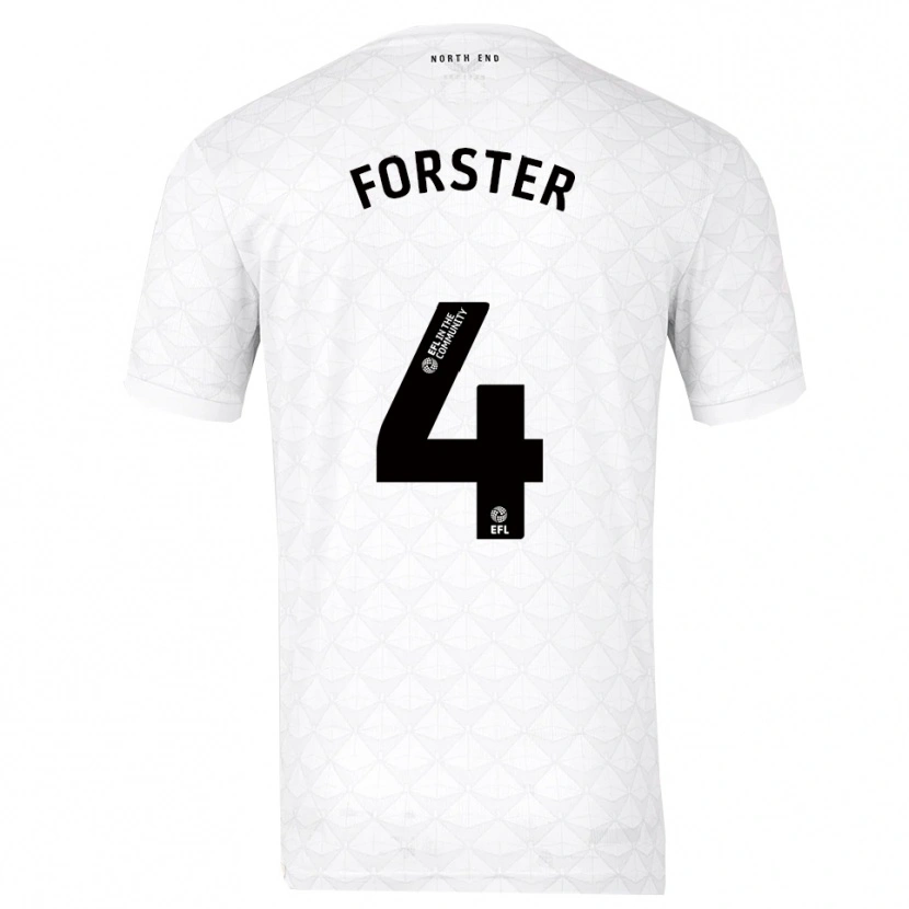 Danxen Hombre Camiseta Hannah Forster #4 Blanco Rojo 1ª Equipación 2025/26 La Camisa
