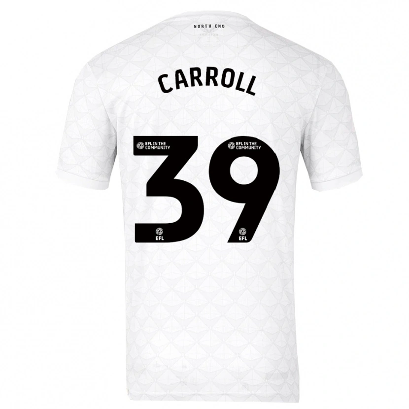 Danxen Hombre Camiseta Theo Carroll #39 Blanco Rojo 1ª Equipación 2025/26 La Camisa