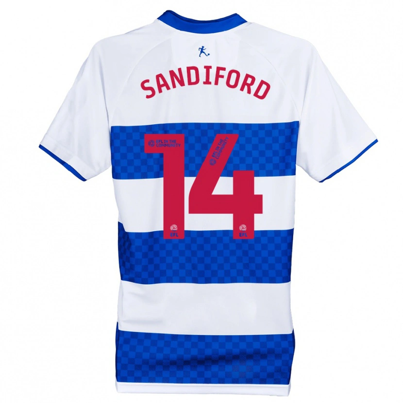 Danxen Hombre Camiseta Shaquille Sandiford #14 Azul Blanco 1ª Equipación 2025/26 La Camisa