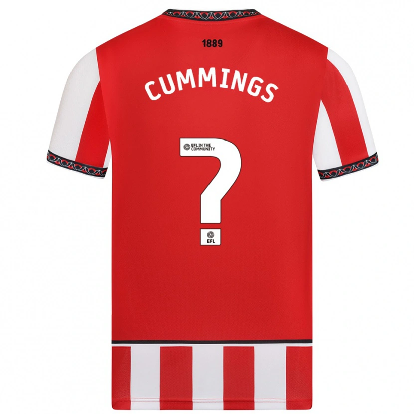 Danxen Hombre Camiseta Ethan Cummings #0 Rojo Blanco 1ª Equipación 2025/26 La Camisa