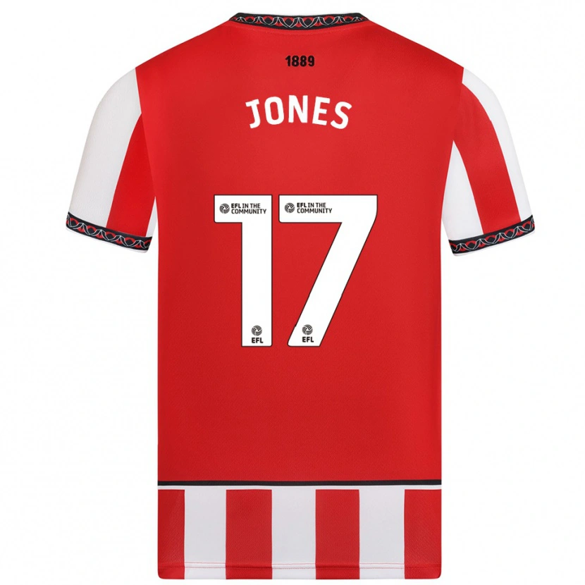 Danxen Hombre Camiseta Frankie Jones #17 Rojo Blanco 1ª Equipación 2025/26 La Camisa