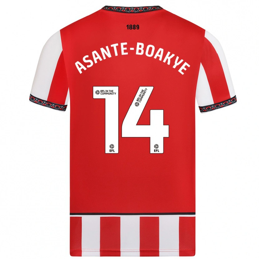 Danxen Hombre Camiseta Max Asante-Boakye #14 Rojo Blanco 1ª Equipación 2025/26 La Camisa