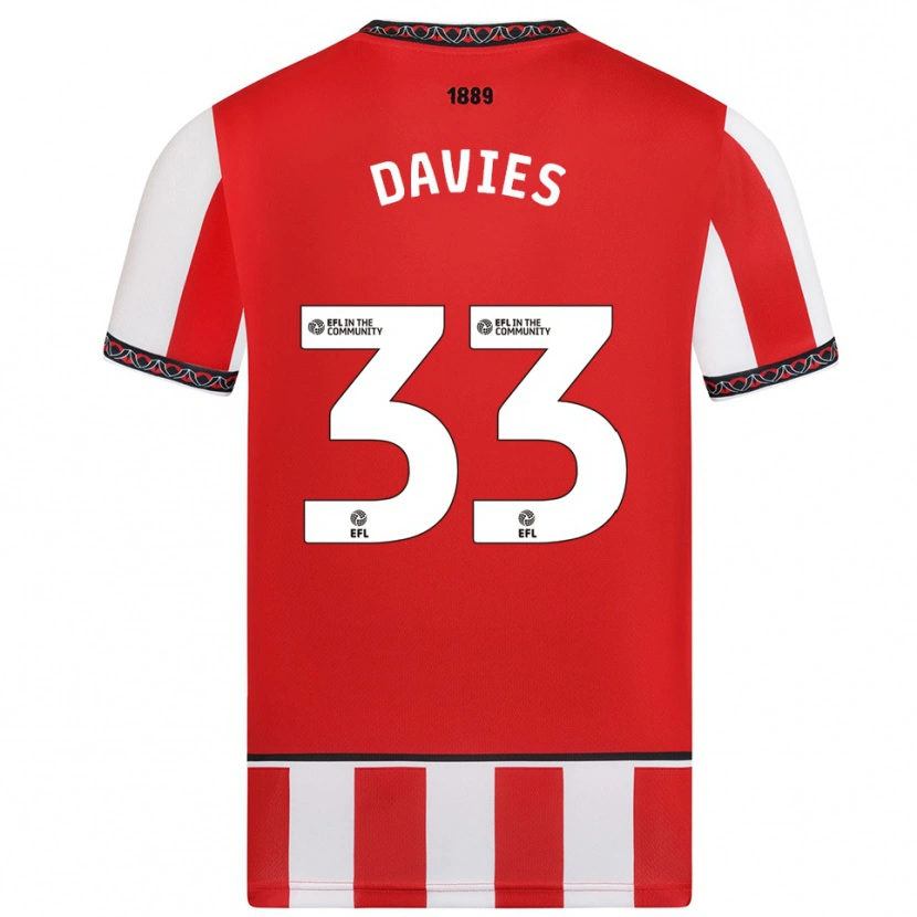 Danxen Hombre Camiseta Bethan Davies #33 Rojo Blanco 1ª Equipación 2025/26 La Camisa