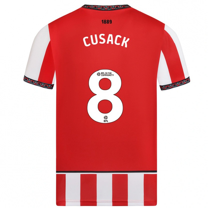 Danxen Hombre Camiseta Maddy Cusack † #8 Rojo Blanco 1ª Equipación 2025/26 La Camisa