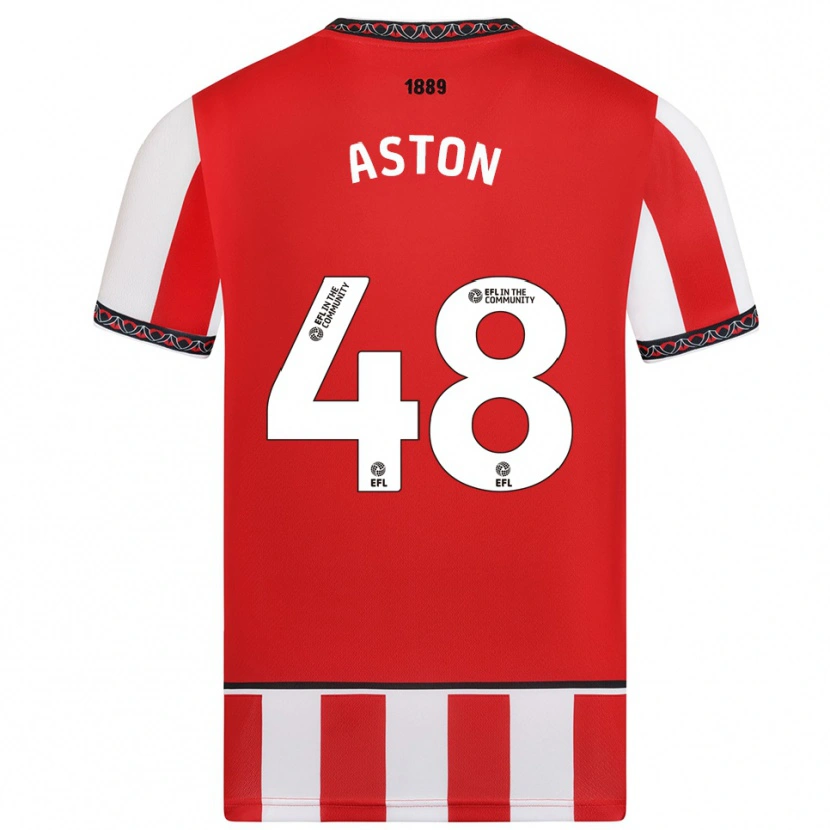 Danxen Hombre Camiseta Sam Aston #48 Rojo Blanco 1ª Equipación 2025/26 La Camisa