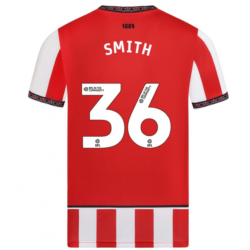 Danxen Hombre Camiseta Joshua Smith #36 Rojo Blanco 1ª Equipación 2025/26 La Camisa