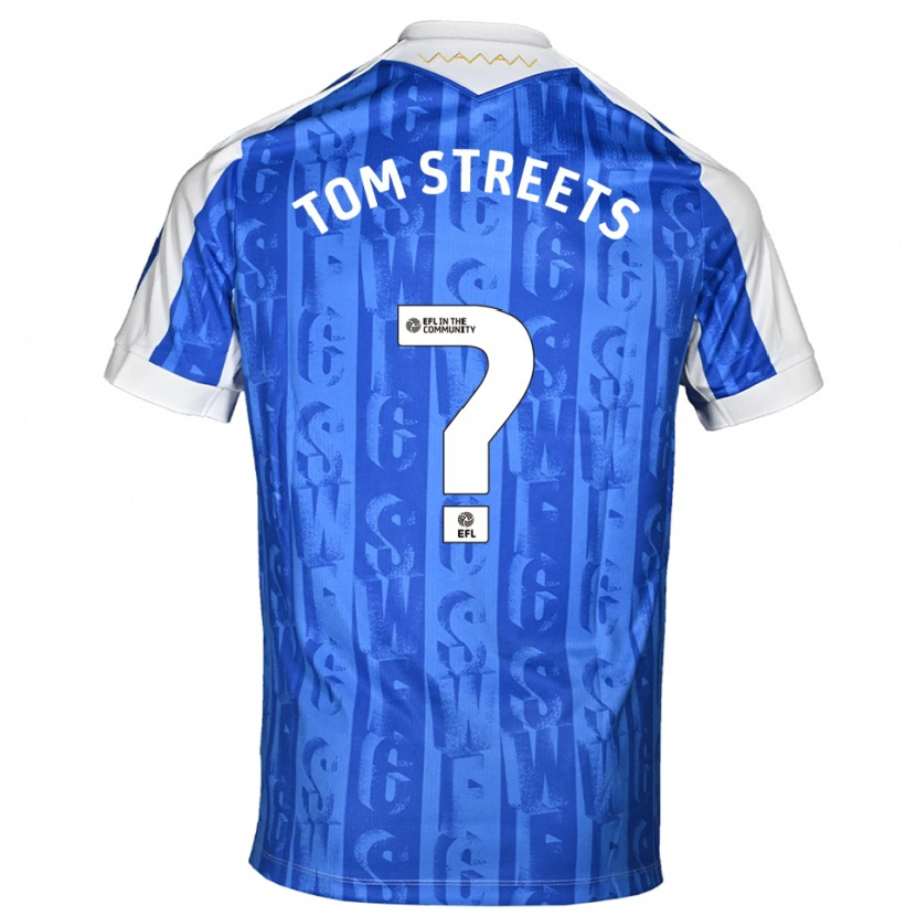 Danxen Hombre Camiseta Tom Streets #0 Azul Blanco 1ª Equipación 2025/26 La Camisa