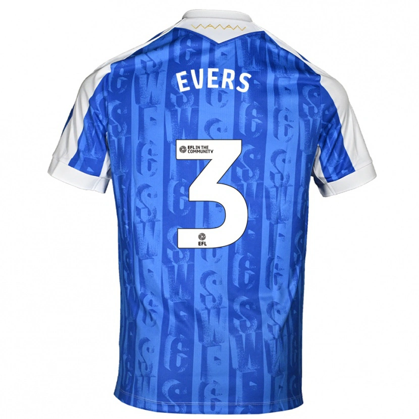Danxen Hombre Camiseta Harry Evers #3 Azul Blanco 1ª Equipación 2025/26 La Camisa