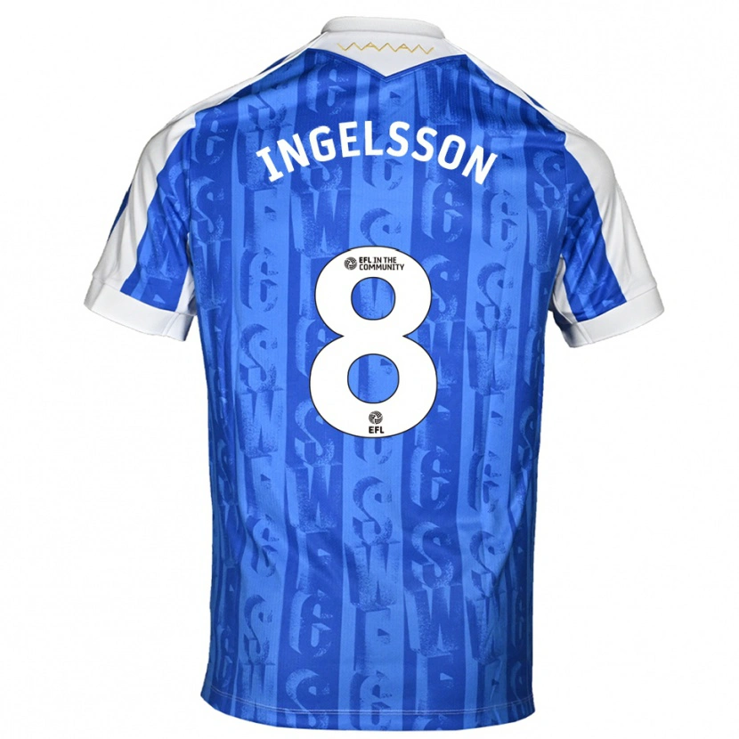 Danxen Hombre Camiseta Svante Ingelsson #8 Azul Blanco 1ª Equipación 2025/26 La Camisa