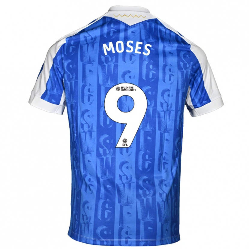 Danxen Hombre Camiseta Devlan Moses #9 Azul Blanco 1ª Equipación 2025/26 La Camisa
