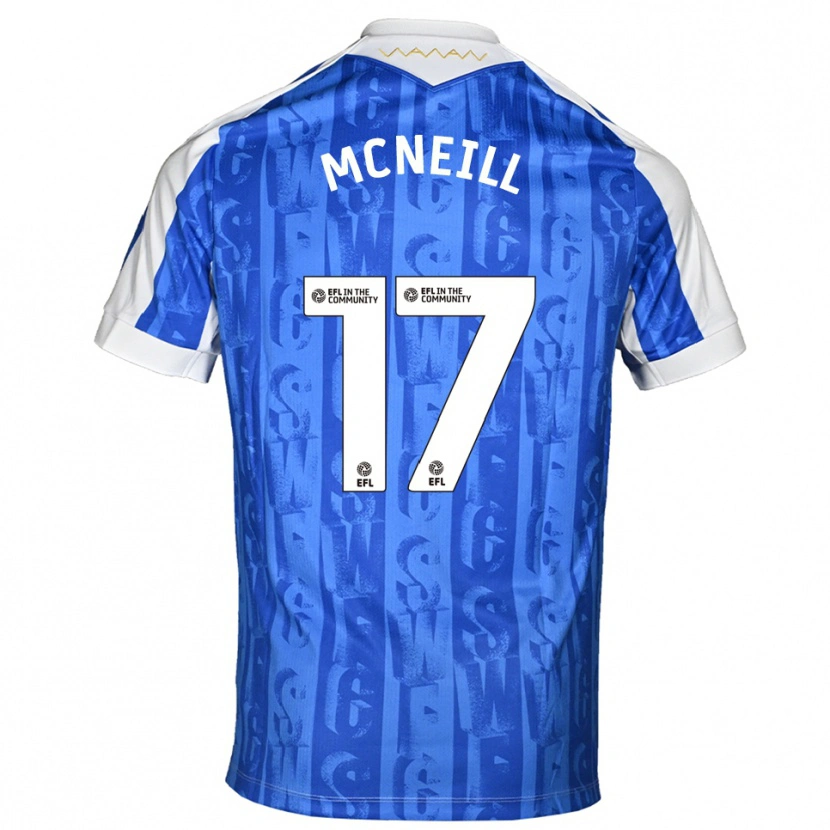 Danxen Hombre Camiseta Charlie Mcneill #17 Azul Blanco 1ª Equipación 2025/26 La Camisa